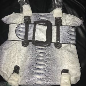 White, bluish and black